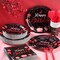 120 Pcs Happy Birthday Party Supplies Disposable Party Tableware Serves 24 Included 7 Inch 9 Inch Plates Napkins Cups Forks for Men Woman 50th Birthday Party Decorations (Black and Red)